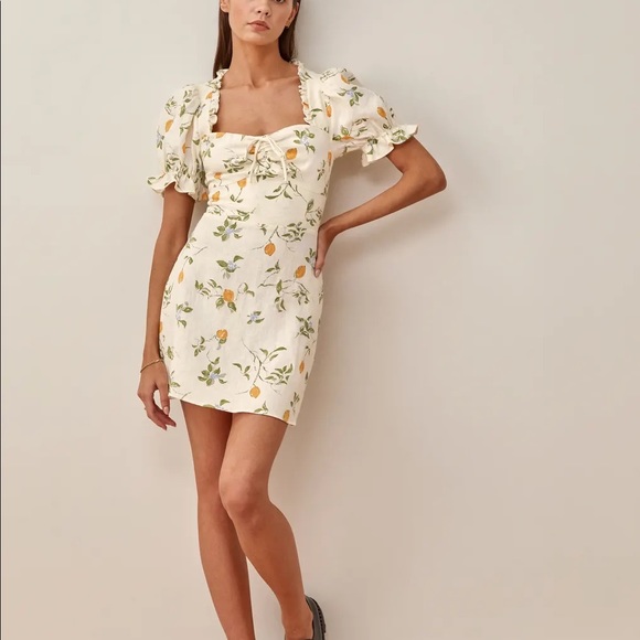 REFORMATION Easton Dress In Citron - Picture 1 of 9